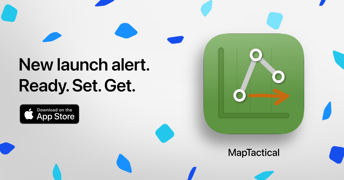 Launch announcement of MapTactical app on the Apple AppStore